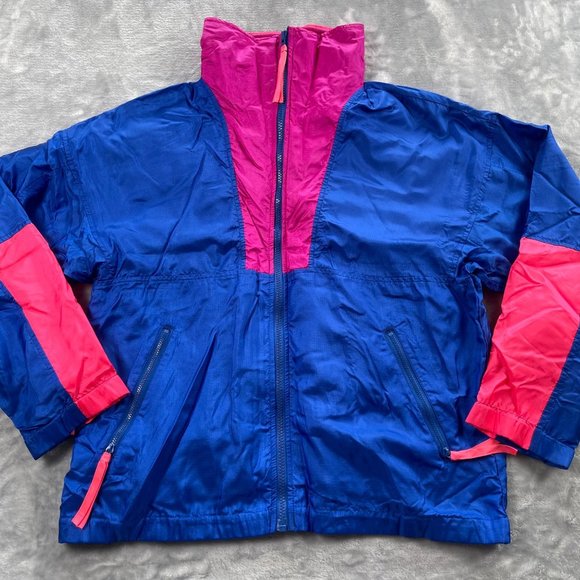 Columbia Jacket Womens Medium Neon Retro Radial Sleeve Intertrainer Vtg 90's - Picture 1 of 16